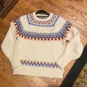 Beautiful New AQUA by Bloomingdale's Fair Isle Sweater - XS